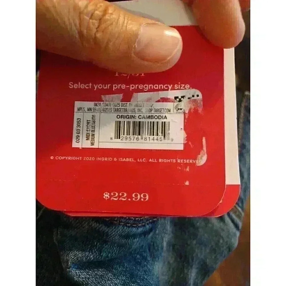 Isabel under belly  Maternity Midi Jean Shorts Size 12 NEW - Picture 10 of 10